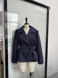 Fongt Pure Color Belt Short Jacket 2025 Spring And Autumn New Jacket
