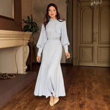 Fongt New Women's Temperament Elegant Irregular Thin Splicing Dress
