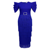 Fongt Autumn Temperament High-Waisted Dress Casual Commuting Party Banquet High-Waist Dress Dress