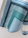 Ebay Spring And Autumn New Lapel Long Sleeve Cardigan Geometric Positioning Print Shirt Women's Style-Outfit