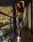 Printed Yoga Hip Raise High Waist