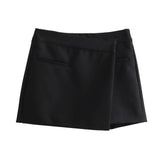 New Style Asymmetrical Solid Color Fashion Skirt Pants In Autumn 7385597-Outfit