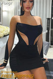 Autumn Mesh Patchwork Sexy Y2K Clothes Long Sleeve Bodycon Mini Dresses For Women Club Party Streetwear Elegant
