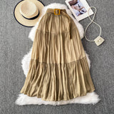 Fongt Half-Dress Women's Dress 2025 Summer Small In The Long Leisure High-Rise Display Thin Pendulum Ponve Egg