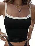 contrast colored cami top with