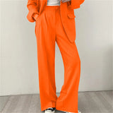 Fongt Shorts Women's Black Summer Thin 2025 New Loose High-Waist A Word Casual Broad-Legged Orange Trousers