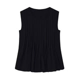 Fongt Women's Clothing INS Net Red Explosion Pure Color Foldless Sleeveless Vest Top