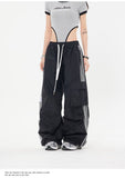 Vintage Side Striped Baggy Cargo Sweatpants-Outfit
