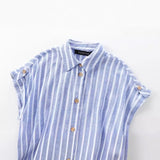 New Striped Blended Medium-Length Shirt Dress 8282821-Outfit