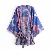 Fongt Autumn Women's New Human Cotton Positioning Water Printing Belt Kimono-Outfit