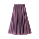 Fongt Long Yarn Skirt Half Dress Girl Autumn And Winter High Waist Long Net Yarn Skirt 100 Folding Skirt A Skirt Fairy Dress 8859