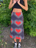 Tie-Dye Heart Wrap Midi Skirt-Outfit