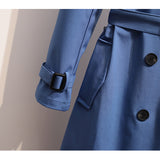 Fongt Style Wind Wind Wind Wind Coat 2025 New Female Korean Version Of Loose Suit Collar Fashion Long Double Row Buckle Waist Coat