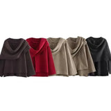 Fongt For - Women's Explosive Asymmetric Scarf Short Knitted Coat