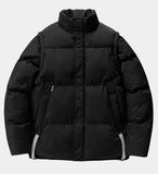 Winter New Korean Version Pure Color Thick Cotton-Padded Jacket Trend Loose Version Removable Sleeve Vest Cotton-Padded Jacket Two Wear Men-Outfit