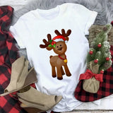 Hat Family Red Printed T-shirts Mom and Me Santa