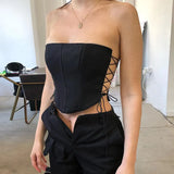 Women's Clothing 2024 New Solid Color Waistless Asymmetrical Sloping Collar Tops Club Clothing Vestidos-Outfit