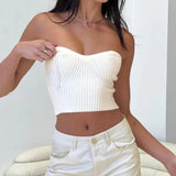 Fongt New Sexy Hottie Tight Brooch Knitted Hollow Vest Women Wear Wool Knitting Top