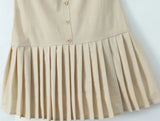 Cami Pleated Buttoned Mini Dress-Outfit