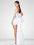 High-End Women's Sexy Folded Bag With A Bosom Dress Temperament Can Be Removed Large Bow Decorative
