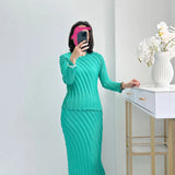Fongt Folded Hand-Folded Set Of Three-Piece Vest Top Dress Spring And Autumn New Set
