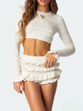 Crop Top & Ruffled Shorts Two Piece