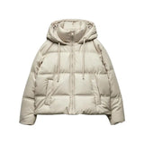 Fongt New Women's Solid Color Versatile Warm Imitation Leather Short Cotton Jacket Jacket 3046225 712-Outfit