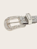targeted sequin buckle belt with