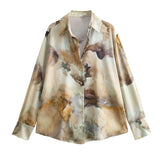 Spring Tie-Dyed Satin Texture Shirt 6962025 Skirt 6962023-Outfit