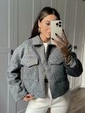 Fongt Spring And Autumn And Winter New Women's Beads Leather, The Short Loose Casual Hair Coat B62805