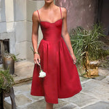 Fongt Women's 2026 Spring And Summer New Sexy Fashion Slings To Collect Waists Thin Back Dress