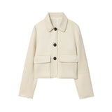 Fongt New Women's Casual Simple Anti-Velvet Effect Short Long-Sleeved Jacket Jacket