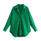 Fongt Street Fashion New Women's Clothing City Autumn Multi-Color V-Neck Casual Shirt