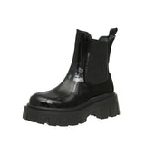 British Style Mid Tube Boots-Outfit