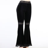 Summer New Women's Flared Trousers Dark Flared Lace Stitching And Hip-Hop Dancing-Outfit
