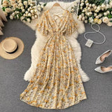 Fongt New Seaside Holiday Dress Women Spring And Autumn 2025 New Sexy V Receive Lanky Models