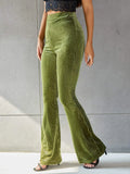 New Women's Fashion Sexy Solid Color High Waist Gold Velvet Pit-Outfit