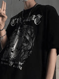 Men's Gothic Punk Shield Graphic Tee-Outfit