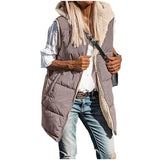 Fongt New Solid-Color Hooded Cotton Vest Wears Both Sides Of The Warm Cardigan Wind Jacket