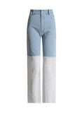 Australian Niche Brand High-Rise Straight Trousers 2025 New Personality Design Stitching Mesh Yarn Diamond Jeans