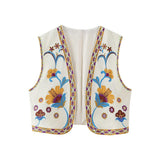 Fongt Women's Summer New External Fashion Retro Embroidery Vest Explosion