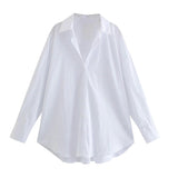 Fongt Street Fashion New Women's Clothing City Autumn Multi-Color V-Neck Casual Shirt