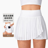 Fongt Tennis Skirt Running Yoga Badminton Short Skirt With Safety Pants Zipper
