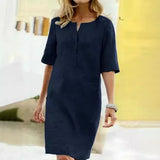 Fongt Burst Short-Sleeved Cotton Dress