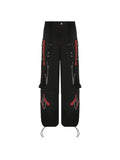 Chain Embellished Strap Straight Leg Pants-Outfit