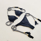 Swimsuit Girl Bikini Split Sexy Triangle Double-Sided Bump Beach Bikini Swimsuit