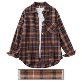 Shirts Womens Blouses And Tops Long Sleeve Female Turn Down Collar Casual Print Shirts Loose Vintage Students Shirts