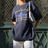 Vintage Bear Graphic Oversized Tee-Outfit