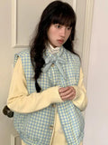 Blue Plaid Vest-Outfit