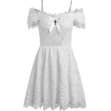 Autumn And Winter Women's Temperament Lace Splicing Sling Net Sexy Fashion Dress-Outfit